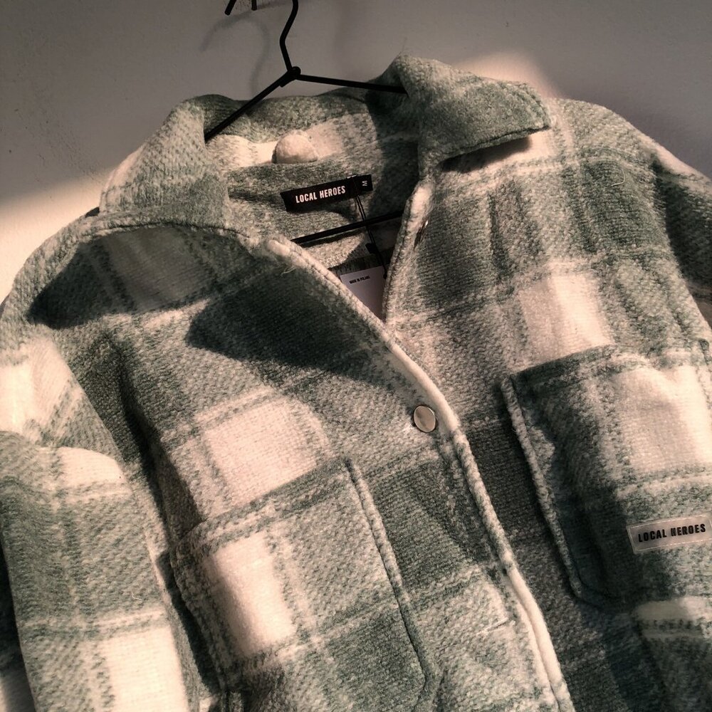 Local Heroes Twiggy Green Shirt Jacket Dark Green - Picture 6 of 9